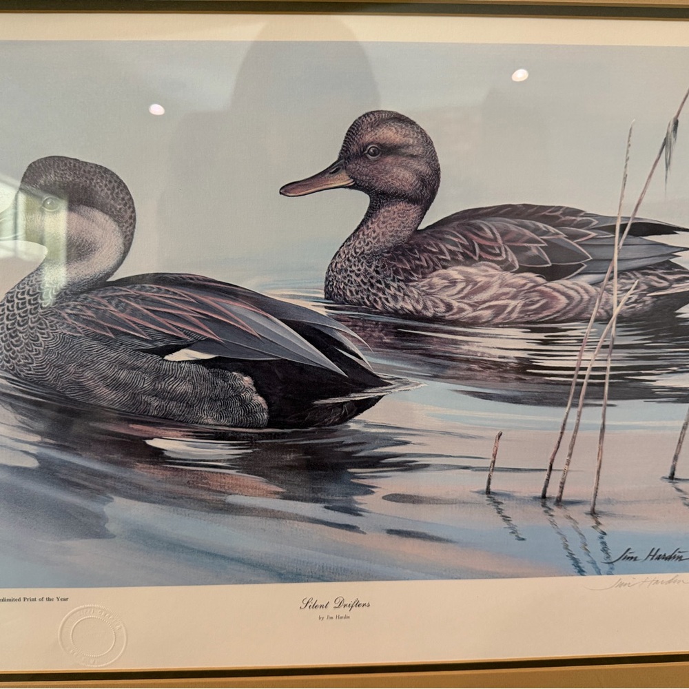 JIM HARDIN "SILENT DRIFTERS" LIMITED EDITION COLOR LITHOGRAPH Ducks Unlimited - Picture 2 of 5